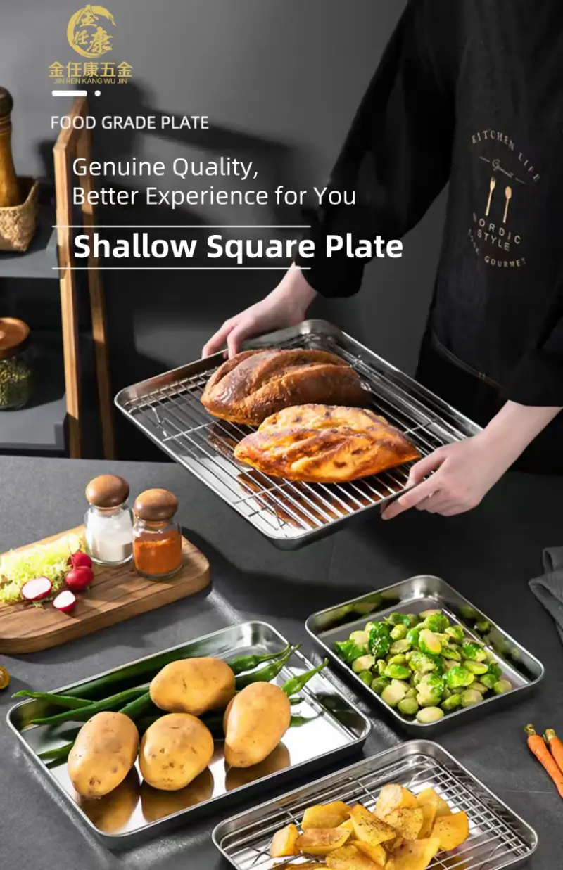 Stainless Steel Shallow Square Plates-detail (2)(1)