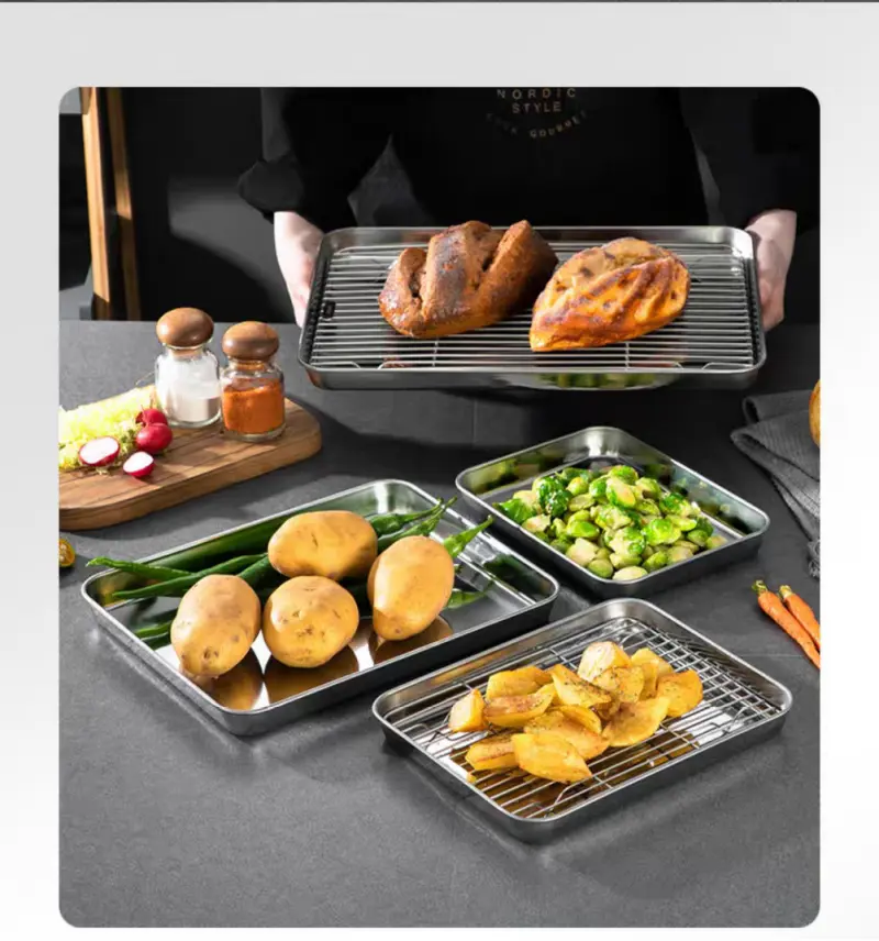 Stainless Steel Shallow Square Plates-detail (5)
